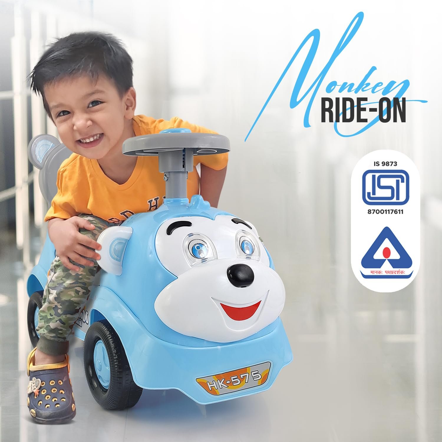 Dash Monkey Ride On for Kids, Baby Car, Ride On for Kids 2 Years+, Push Car for Baby with Backrest and Under Seat Storage Utility Box for Toys (Capacity 20kg | Blue) - Image 5