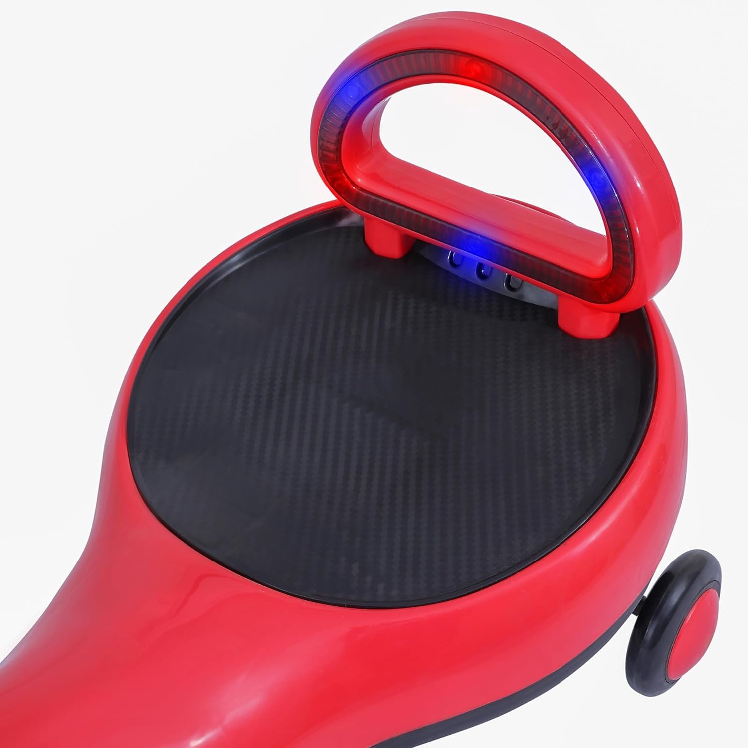 KURB Twister Swing Car for Kids 1-5 Years| Magic Car with Light & Music | Twister Car with Back Support | Swing Car with PU Wheels | Comfortable & Durable Seat (Red)