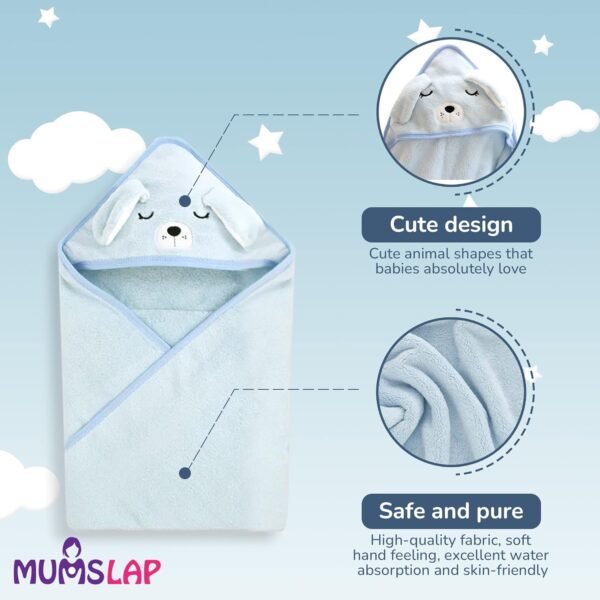 Hooded Baby Towel - Premium Soft Baby Bath Towel for Bathtub for Newborn, Infant - Ultra Absorbent, Natural Baby Stuff Towel for Boy and Girl (Elephant, Bear, Kitty & Puppy) (Puppy) - Image 6