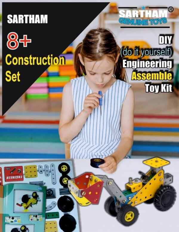 SARTHAM Construction Set, Age 8+ | Mechanical and Engineering Toy Set for Kids | DIY Educational Puzzle Kit for Kids | 105+ Pieces and 10 Models | Multicolor - Image 3