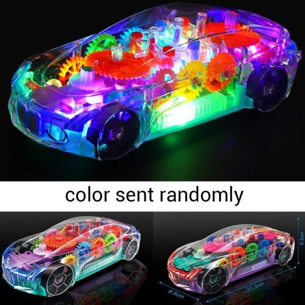 Transparent 3D Toy 360 Degree Rotation, Gear Simulation Mechanical Sound and Light Toy for 2-5 Years Boys and Girls (XUV) - Image 5
