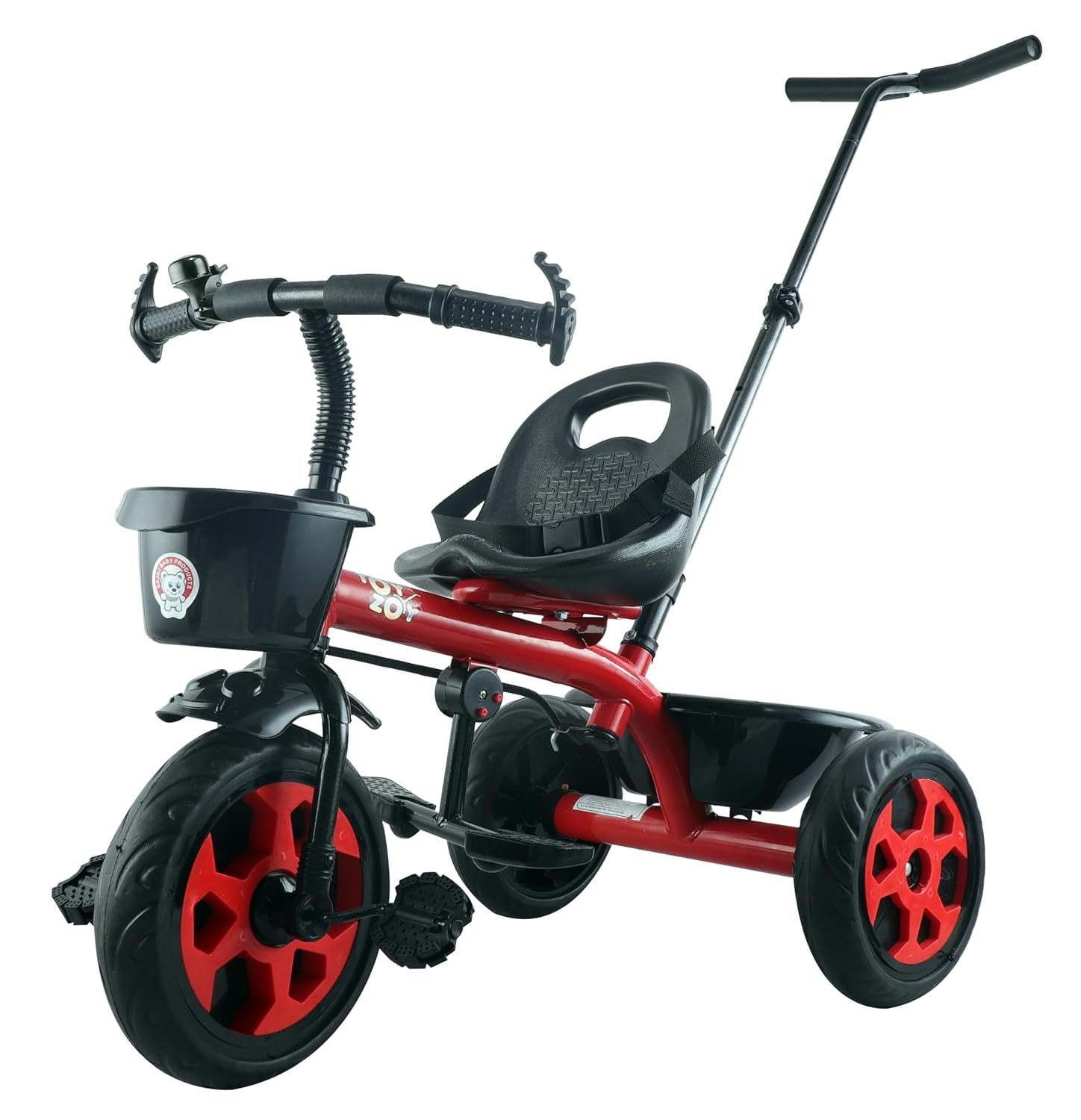 Pluto Tricycle for Kids Trike | Tricycle for Kids with Parental Control | Cycle for Kids 1-4 Years | Baby Cycle | Bicycle for Kids with Storage Basket, Cushion Seat and Seat Belt TZ-548 (Red) - Image 6