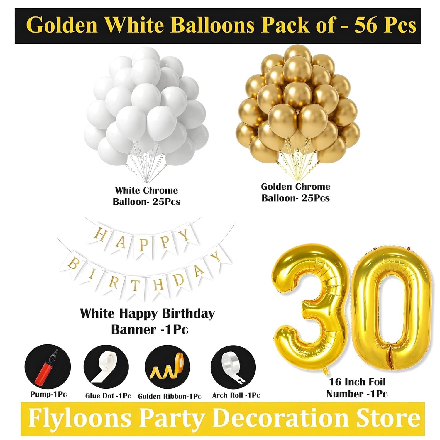 Natural Latex Balloon, Paper Banner 9th Multicolour Birthday Decoration for Boy Girl Kid Men Women|60Pcs Mix Balloons|Gold Cursive Glitter Birthday Banner|BalloonPump|ArchTape|GlueDot - Image 6