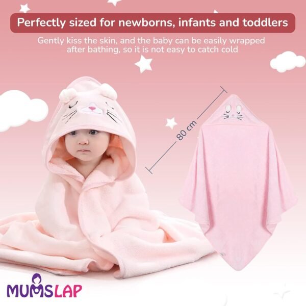 Hooded Baby Towel-Premium Soft Baby Bath Towel for Bathtub for Newborn,Infant-Ultra Absorbent,Natural Baby Stuff Towel for Boys and Girls(Elephant,Bear)(Kitty)|Polyester Blend,300 TC - Image 6