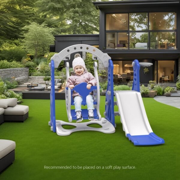Amazon Brand - Solimo 3-in-1 Penguin Slide & Swing for Indoor & Outdoor Use | for Kids 2-5 Years Old | Safe & Fun | Ideal for Boys & Girls | Toy for Kids | Easy Assembly - Image 2