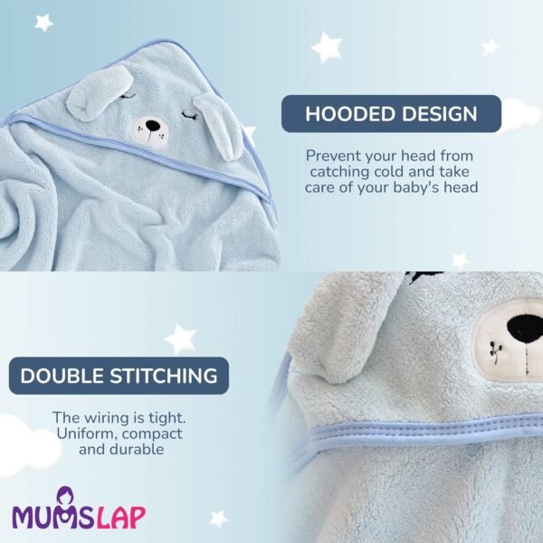 Hooded Baby Towel - Premium Soft Baby Bath Towel for Bathtub for Newborn, Infant - Ultra Absorbent, Natural Baby Stuff Towel for Boy and Girl (Elephant, Bear, Kitty & Puppy) (Puppy) - Image 2