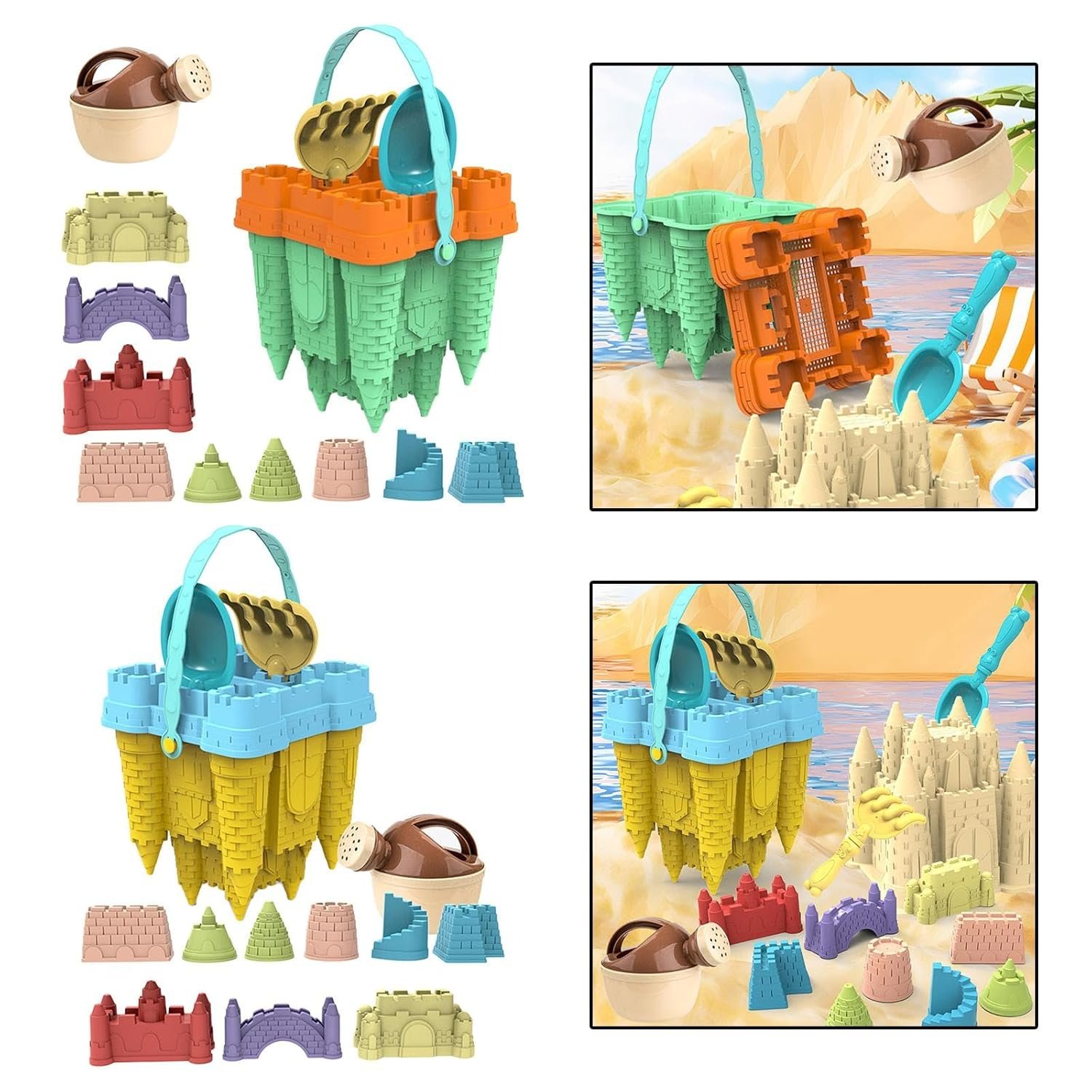BNF® 14x Sand Castle Toy for Kids Playground Outdoor Sand Toys for Ages 4-7 Years Green|Toys & Hobbies | Outdoor Toys & Structures | Sand & Water Toys |14 Beach Sand Toys Set - Image 5