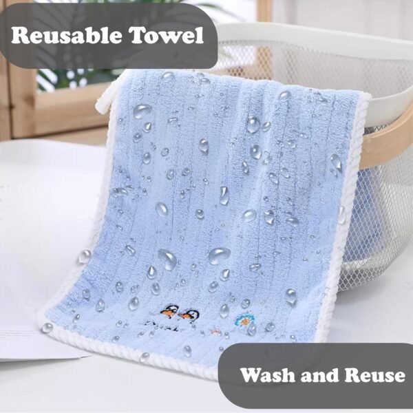 Koochie-Koo Cotton Baby Bath Towel, Ducks Printed Organic Face Towel for Baby Boys & Girls, Super Soft Reusable Hand Towel for Infants, Quick Absorbent Wash Cloth for Newborn, (Set of 3, Assorted) - Image 5