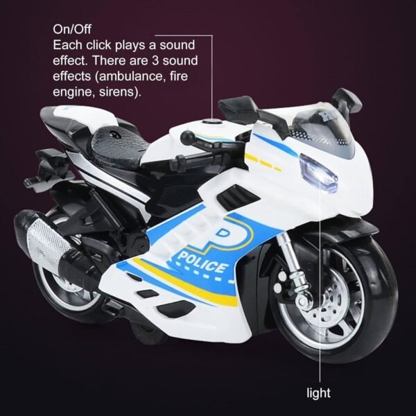Pull Back Motorcycle Toys, Tiny Gift with Music Lighting, Latte Motorcycles Toy for Kids Boys Age 3-8 Year Old-Pack of 1-Sports Motorcycle Bike - Image 4