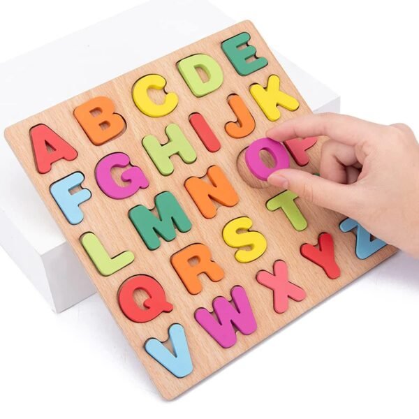 Wooden Learning Alphabets Board for Kids, Puzzle Toys for 2 Years Old Boys & Girls, Toddlers, Preschool Educational Learning Letter (Multicolor Game) - Image 2