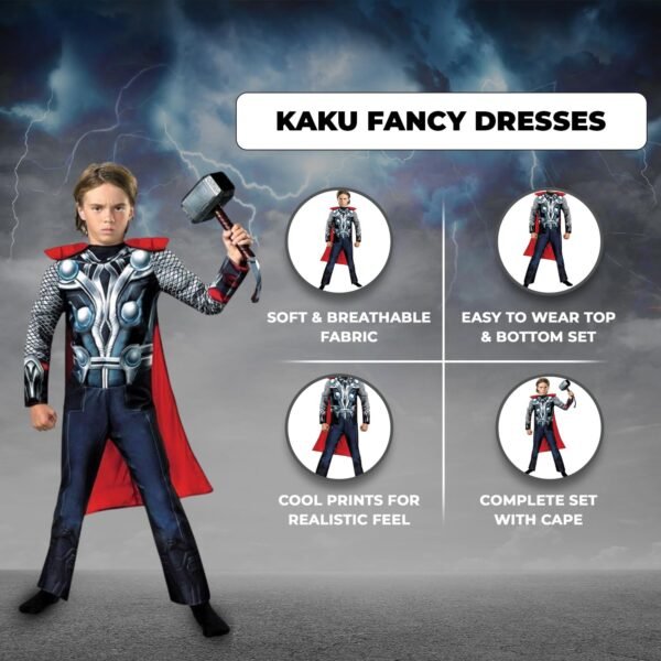 Kaku Fancy Dresses Superhero Costumes for Kids | Super Hero Fancy Dress for Boys & Girls, Birthday Party Prop, Halloween Theme Cosplay Dress For Boys and Girls - Image 2