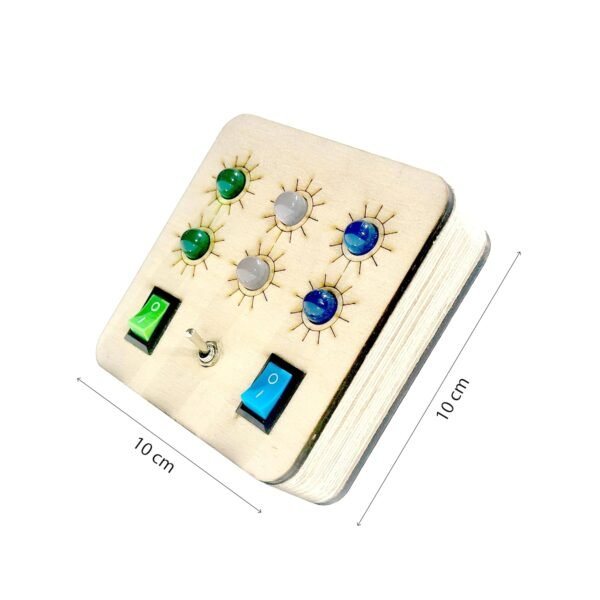 ZeeBaa Toys Portable Busy Board P1 - Montessori Sensory Toy for Kids (1-6 Years) | LED Lights & Switches | Fine Motor Skills & Cognitive Development | Travel-Friendly | Beige - Image 2