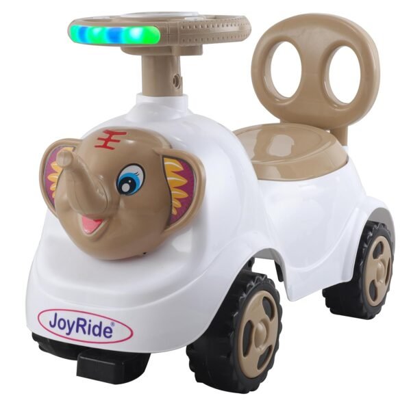 JoyRide Brown Elephant Ride-On Baby/Kids Ride for Boys & Girls 1-3 Years with Light Horn Storage Compartment (Brown)