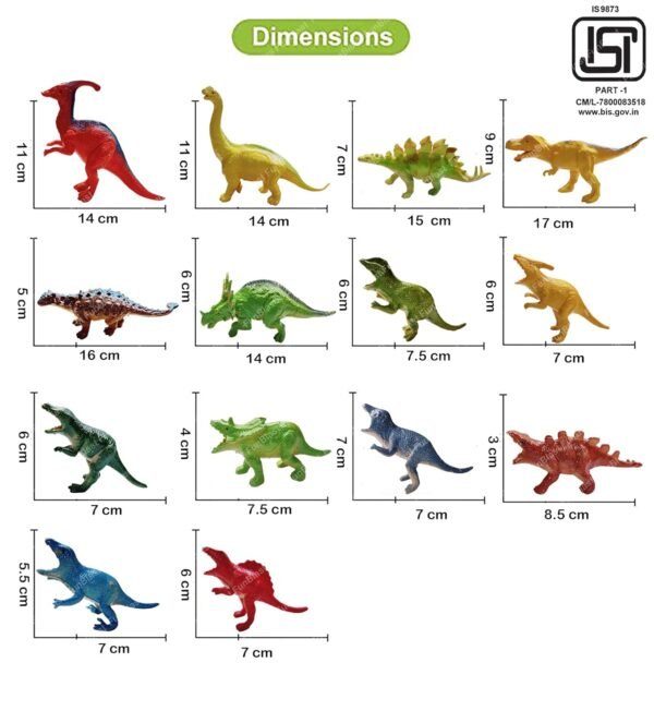 FunBlast Dinosaur Figures Play Set - 14 Pcs Dinosaur World Animals Toys for Kids - Best Birthday Return Gifts - Image 4