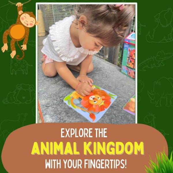 My First Touch and Feel Puzzle – Wild Animals, Three Piece Puzzle Learning for Toddlers, Educational Toy for Pre-School and Montessori Kids, Birthday and Return Gift for 1-4 Years Old - Image 3