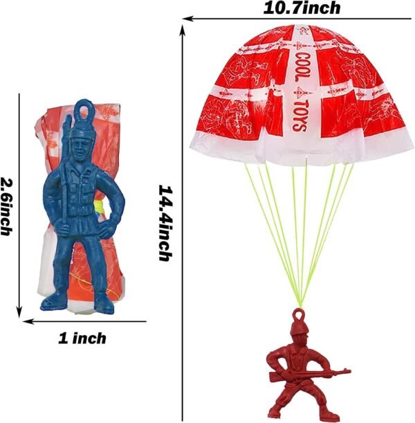 Parachute Toy For Kids Action Figures Hand Throwing Kids Outdoor Mini Paratrooper Toys For Kids Boys And Girls Parachute Flying Hand Launcher Pack Of 20 Pcs (Flytoyes-Parachute20), Multicolor - Image 3