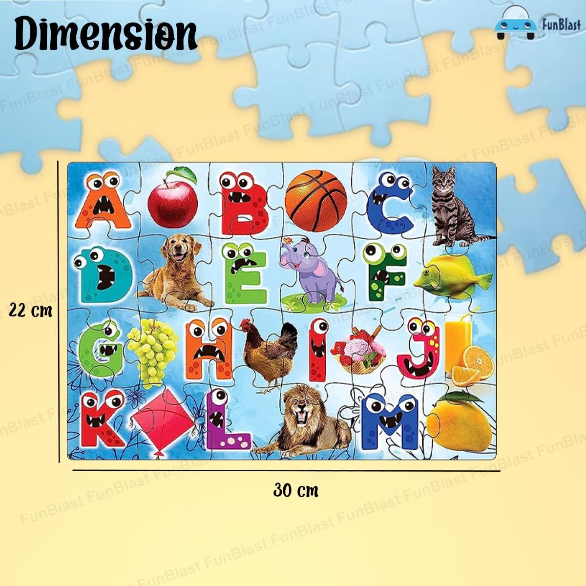FunBlast Alphabet Jigsaw Puzzle for Kids Jigsaw Puzzle for Kids of Age 3-5 Years – 48 Pcs (Multicolor, Size 30X22 cm) - Image 3