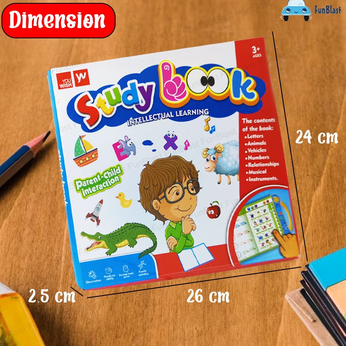 FunBlast Interactive Children Book -Musical English Educational Phonetic Learning Book for 3 + Year Kids, Boys, Toddlers (Multicolor) (Intelligence Book) - Image 2