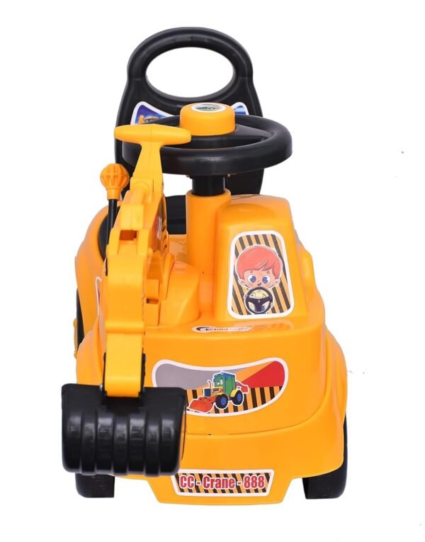 MLU Kids Ride On Crane Push Car, Comfortable Seat with Backrest, Elegant Design, Ride On Construction Excavator for 1-5 Years (Yellow) - Image 4