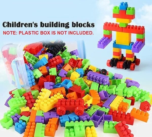 200 Piece Plastic Building Blocks Toy with Wheels for Kids,Block Game for 3-8 Years Old Kids Boys & Girls,Multi Color (200 Piece Building Block Toy) - Image 3
