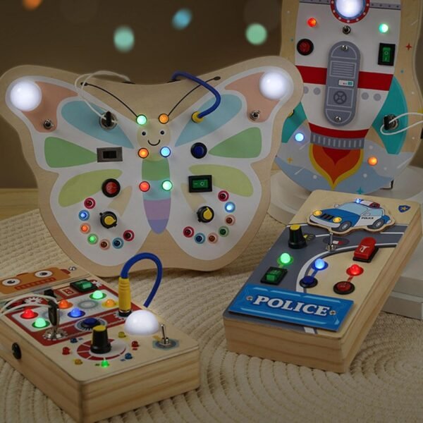 Toy Montessori Wooden Busy Board Sensory Toy for Boys Girls Toddlers 1+ Year Old Butterfly - Image 2