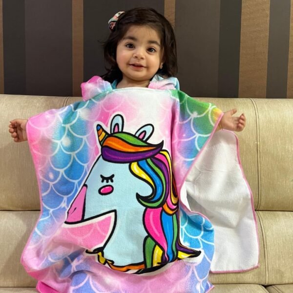 Crocodile Poncho Towel for Kids | Hooded Bath Towels | 60 x 60cm Toddler Pool Towel for Boys & Girls, 1-7 Years | Cute & Cozy Bathrobe Alternative - Image 6
