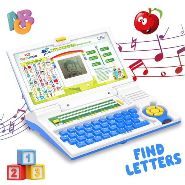 Wembley Educational Kids Laptop For 2-5 Years Boys Girls Computer Toys For 3 Years Ideal Birthday Gift Fun Activity Learning Alphabet,Letter,Words,Games,Mathematics,Music,Logic Memory Tool - Blue
