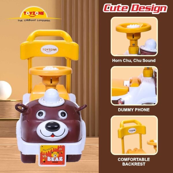 Toyzone Rider Car| Ride-on Baby Car |Toy Car|Push Car | Swing Car |Kids Power Wheel Ride on Car for Children/Kids |Toy Baby Car Suitable for Boys & Girls Multicolor (Bear Rider) - Image 5