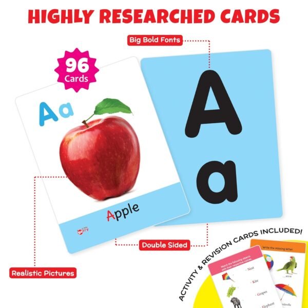 Big Flash Cards for Kids: Alphabets, Numbers, Shapes & Colours (Set of 3) | 96 Double-Sided Picture Cards | Early Learning and Development Toy for Preschoolers & Toddlers 2-6 Years - Image 4