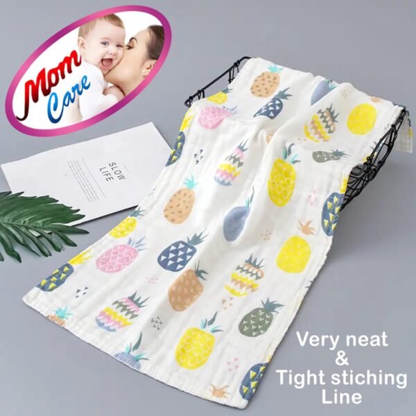 MOM CARE Muslin Bath Towel for Babies Cotton Super Soft Towels for Newborn Baby Highly Absorbent Bathing Towel,Kids Boys and Girls (Pack of 1) White Size 60 x 120 cm - Image 6