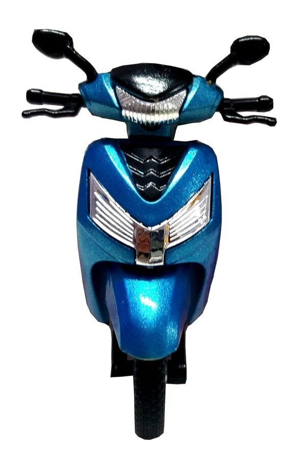 Amazing Pull Back Bestiva (Activa) Toy Scooter For Kids.|With Openable Seat & Movable Handle Feature.|Beautiful Design.|Rear Wheel Suspension Moves.|Miniature Scaled Models. (Blue Color) - Image 2