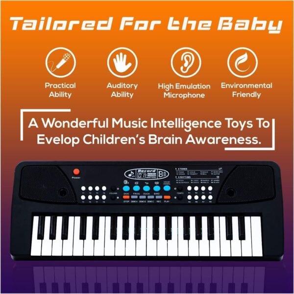 Kids Piano with Mic (1 Year Warranty) 37 Keys 8 Rhythms 8 Tones 6 Demos Portable Electronic Keyboard Toy Beginners Educational Songs Recording Musical Toys Age 2 3 4 5 Years Boys Girls - Image 6