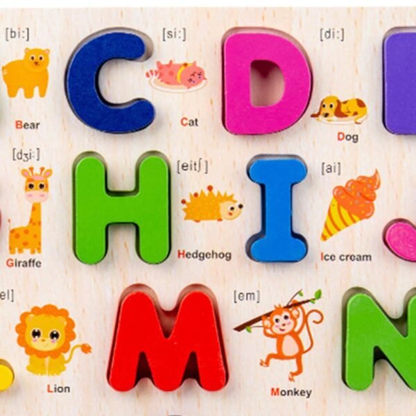 Toy Wooden Alphabet Puzzle Gift Educational Toy for Ages 0-3 Years Children Kids