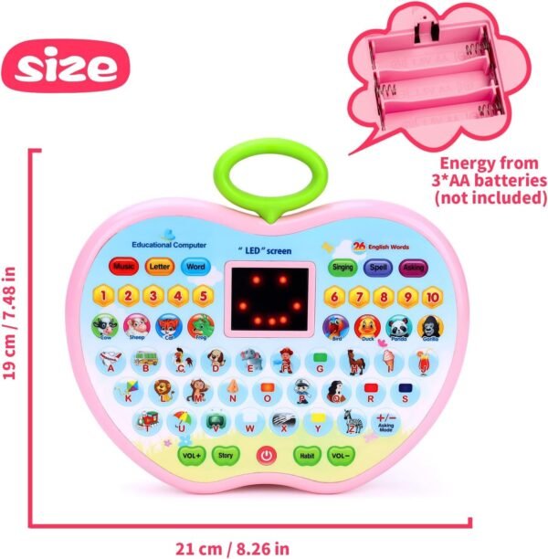 SUPER TOY Alphabet Number Learning Electronic Tablet LED Display Musical Laptop Toy for Toddlers Age 2-5 Years Boys Girls Birthday Gift - Image 2