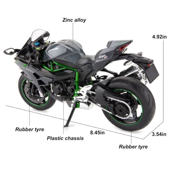 Police Motorcycle Toy - Pull Back Motorcycle Toys, Tiny Gift with Music Lighting, Latte Motorcycles Toy for Kids Boys Age 3-8 Year Old [New] (Big Ninja Bike-Black) - Image 3