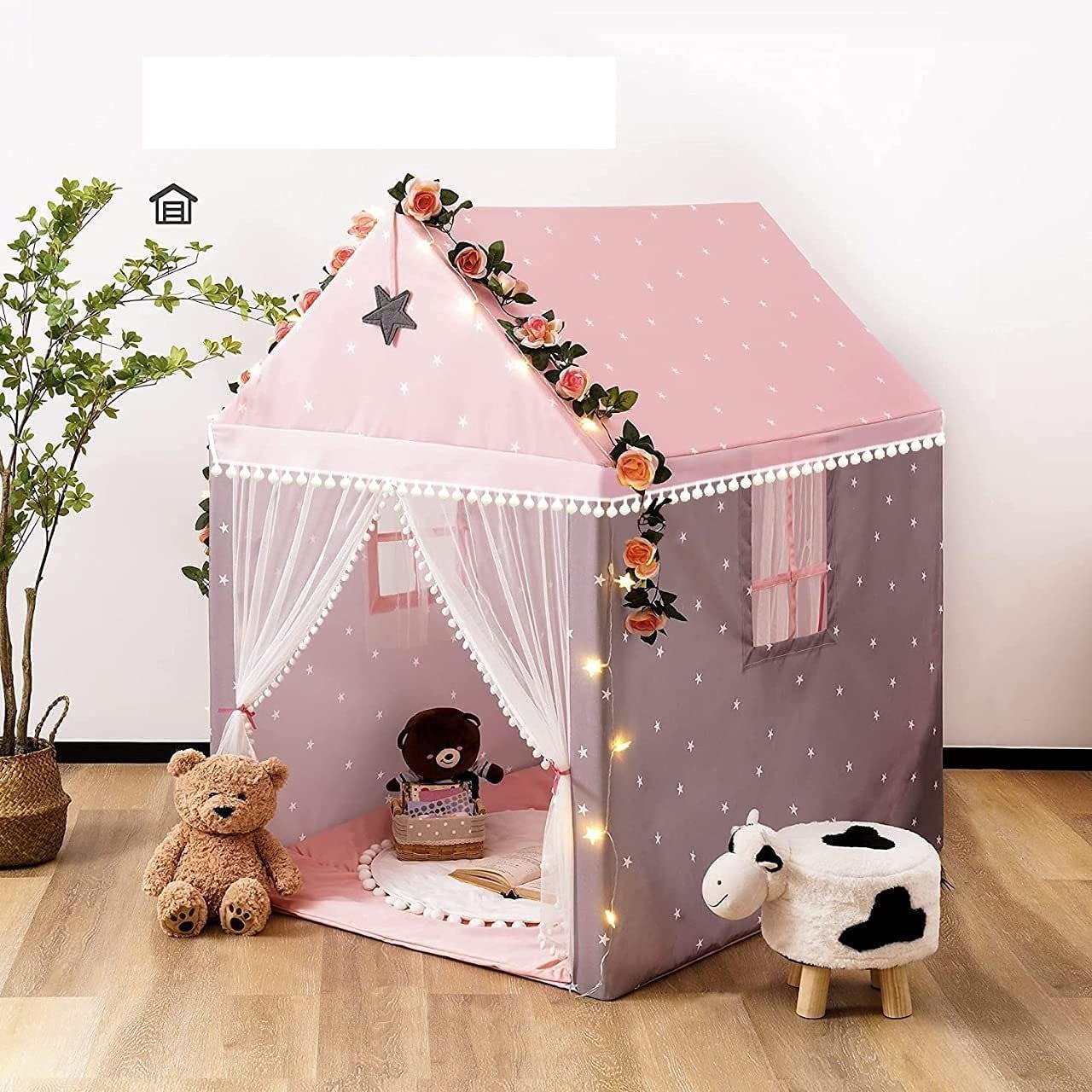Colorfull and Extremely Light Weight Indoor and Outdoor Kids Play Tent House for 3-8 Years Old Kids Girls and Boys (Star 0123)