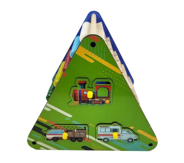 5 in 1 Wooden Triangle Activity | Learn Alphabets, Blocks, Abacus, Counting & Drawing Writing Board, Motor Skills, Wooden Montessori Educational Toy | Learning Toys for 2+ Year Kids - Image 4