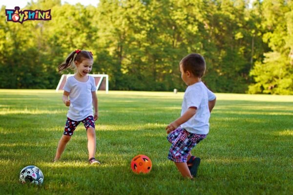 Toyshine Synthetic Leather Edu-Sports Football Soccer Educational Toy Ball for 4-8 Years Kids, Size 3 - Fox (Orange) - Image 3