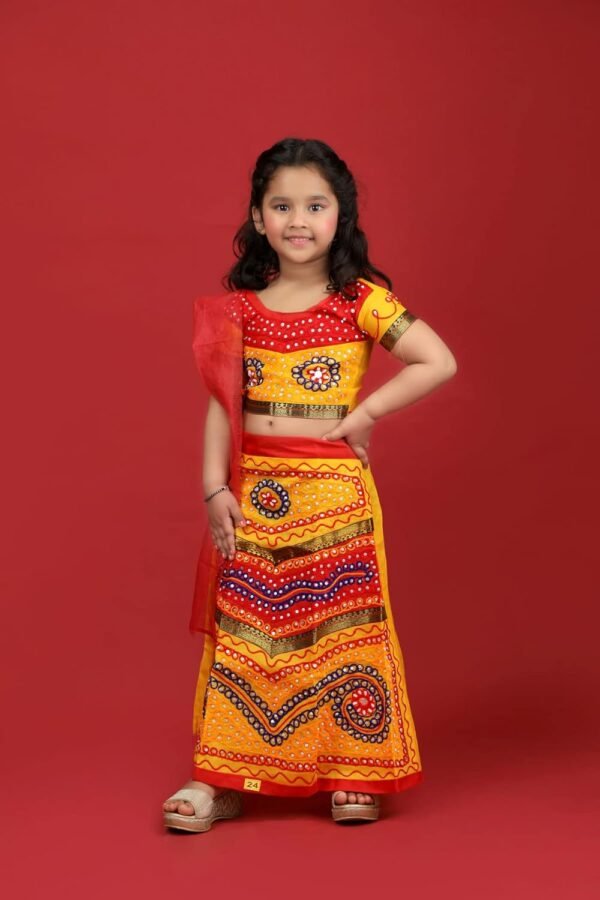 BookMyCostume Radha Gujarat Garba Navratri Indian State Fancy Dress Costume for Girls and Women - Without Jewellery - Image 5