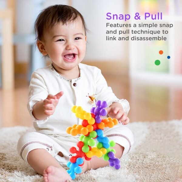 Play Nation Premium 12 Pcs Star Links Interlocking Building Blocks | Learning & Educational Toys for 6 Months+ Babies & Kids | Colorful Construction Blocks for Girl/Boy | STEM Toys for Preschool Kids - Image 4