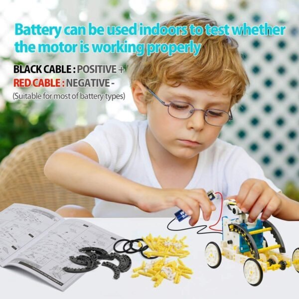 Toys for 5-10 Year Old Boys and Girls, 13-in-1 Education Solar Robot Toys Solar & 13 in 1 Magnetic Family Board Game (Solar Robot Set),Multicolor - Image 6