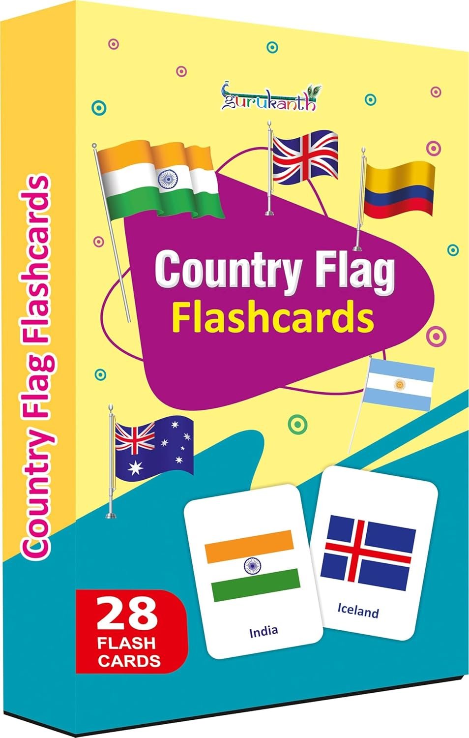 Premium World Country Flags Flash Cards for Kids Early Learning | Easy & Fun Way of Learning 1 Year to 6 Years Babies Smart Toys