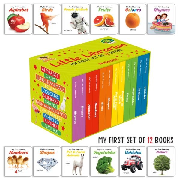 My First Little Librarian: Boxset of 12 Best Board Books for Kids Age 0-3 Years | 24 Pages Board Book | The Book Tree Books - Image 2