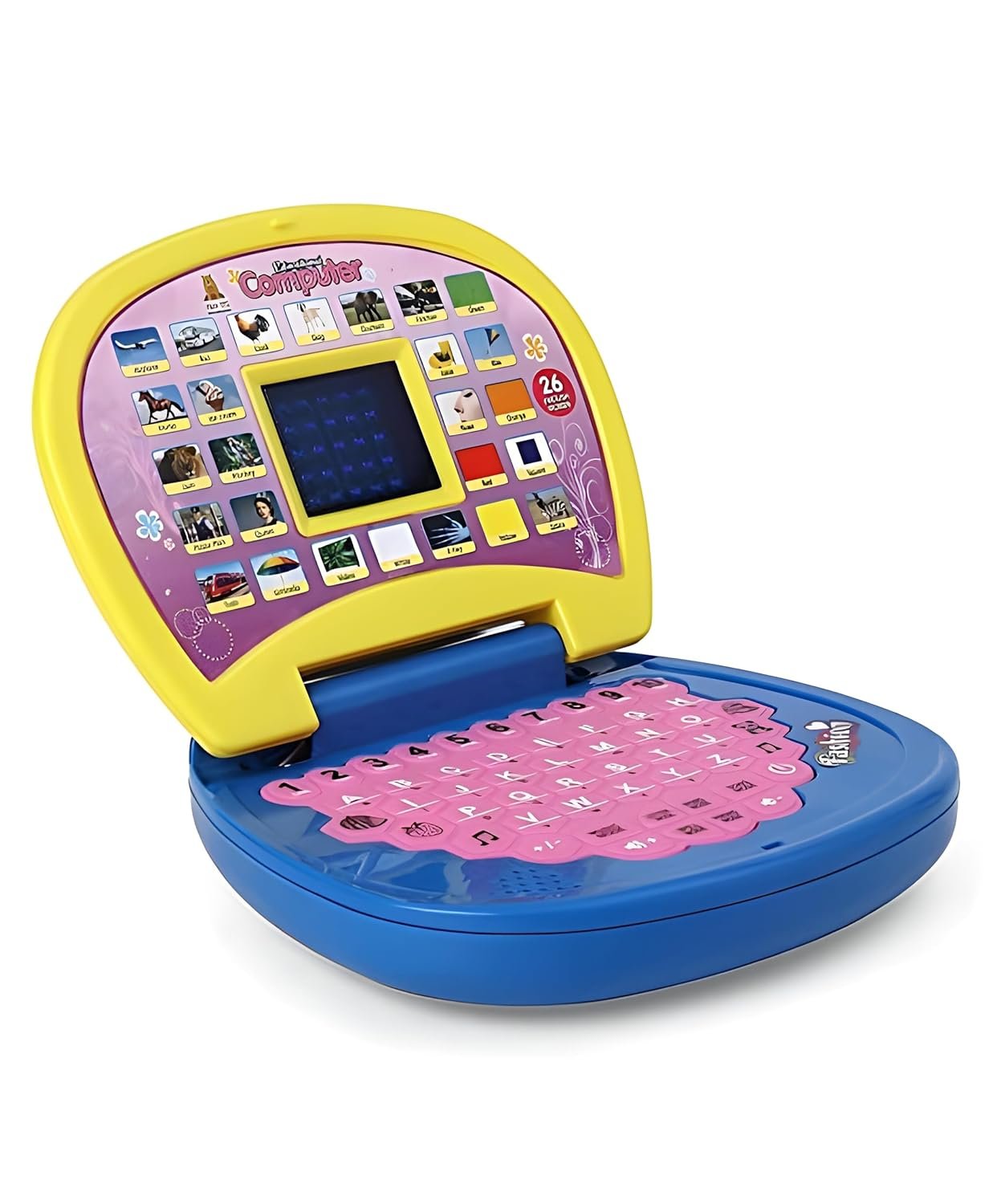 Fun express Kids Laptop Computer Toy Baby Laptops for Kids 1 2 3-6 Years Activity Electronics Number & Alphabet Charts for Kids Learning Educational Toy with Sound and Music (Laptop Blue Small) - Image 4