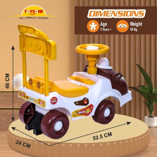 Toyzone Rider Car| Ride-on Baby Car |Toy Car|Push Car | Swing Car |Kids Power Wheel Ride on Car for Children/Kids |Toy Baby Car Suitable for Boys & Girls Multicolor (Bear Rider) - Image 2