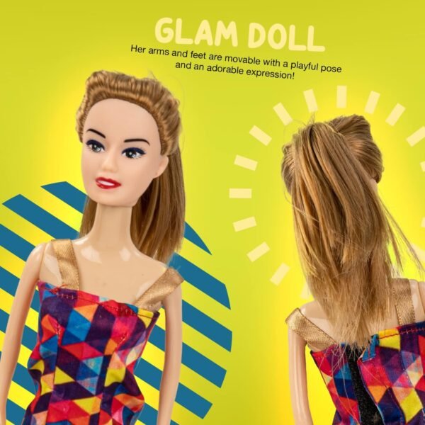 BAYBEE Dolls for Girls, Princess Dress-Up Doll Set for Kids Age 3-5 Years | Fashion Doll with Foldable Hands, Perfect for Creative Play, Fashionable Toy for Girls, Ideal Gift for Kids - Image 4