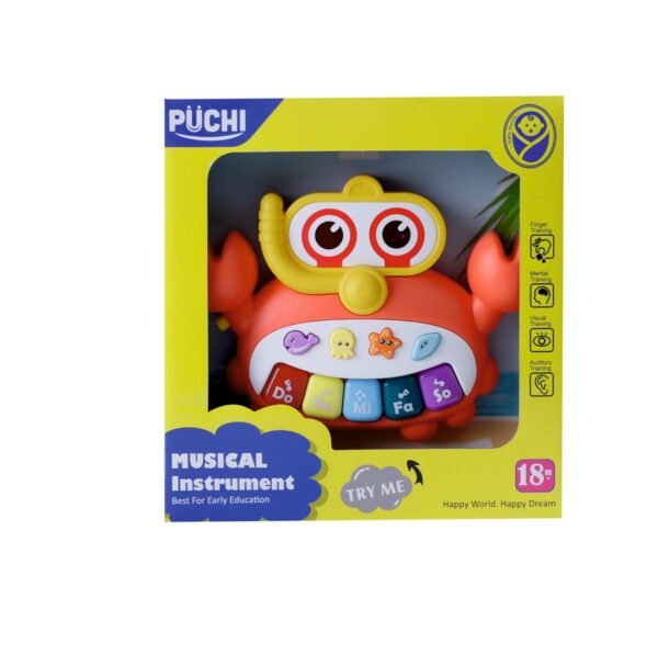 PUCHI Children\'s Musical Toy – Baby Piano with Lights & Sounds, Musical Crab Toy for Toddlers 18 Months+, Fun Educational Gift for Boys & Girls, 1-2 Years - Image 3