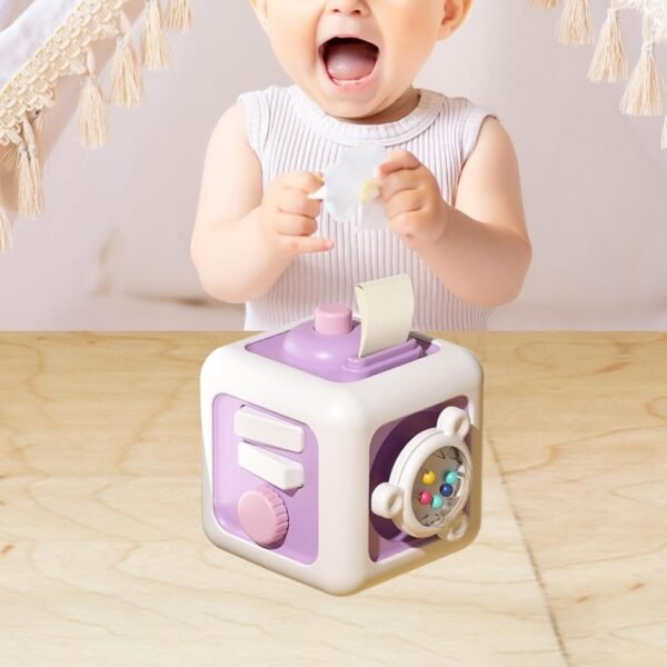 Toy Activity Cube Educational Toy Travel Sensory Toy for Toddlers 1-3 Boys Girls Purple - Image 2