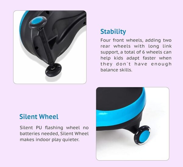 Meditive Look Mama Swing Car/Magic Car Ride-On Toy Car for Kids (Blue, 1-12 Year Old) Blue Color, Panda Car (No Light, No Sound) - Image 6