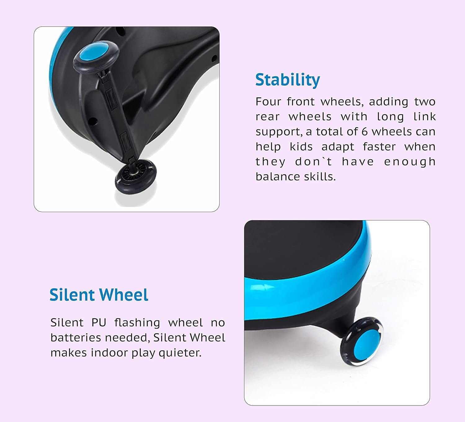 Meditive Look Mama Swing Car/Magic Car Ride-On Toy Car for Kids (Blue, 1-12 Year Old) Blue Color, Panda Car (No Light, No Sound) - Image 6